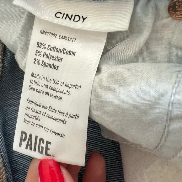 PAIGE denim Size 27 Cindy straight leg - Picture 2 of 4